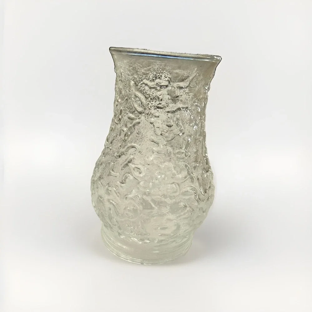 Vintage Brody Clear Glass Vase Pressed Art Decor Flower Floral Waterfall
